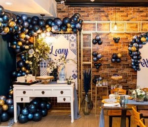 Birthday Dark Blue Balloon Backdrops